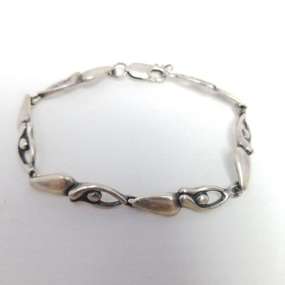 Vintage Sterling Silver Women Form Bracelet, Artist Signed, 7 Inches Long Estate - Picture 1 of 9